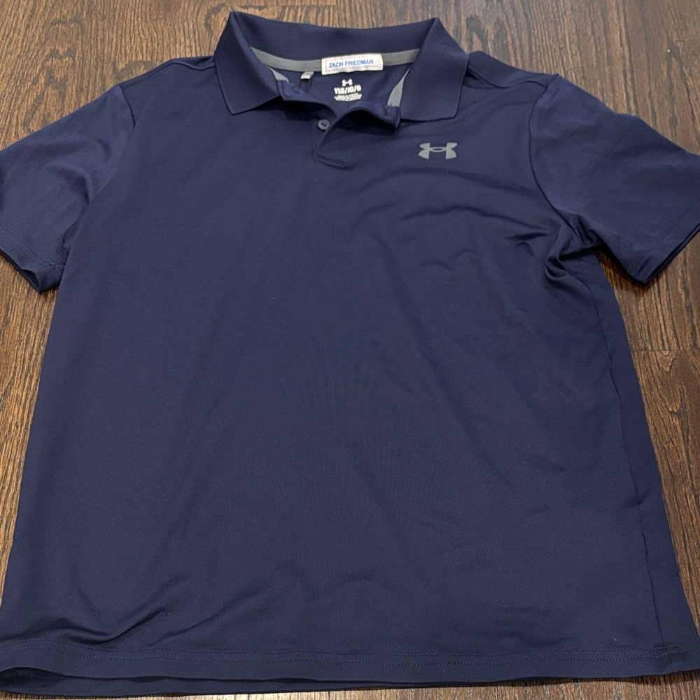 Under Armour Boyโs Dark Blue Polo Size YLG/G